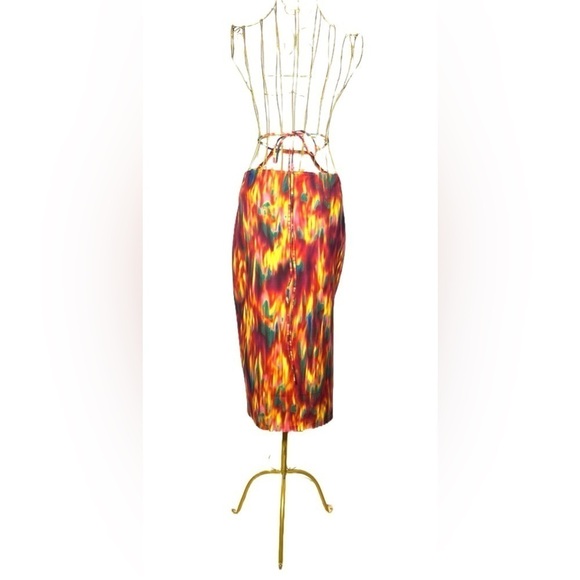 NWT WeWoreWhat Revolve Fire Tie Dye Cut-Out Midi Skirt with Sexy Side Slit, M - Picture 6 of 15